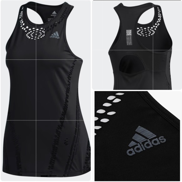 adidas Tops - Adidas Primeblue Women's Black Racerback Cut out Performance Tank Top